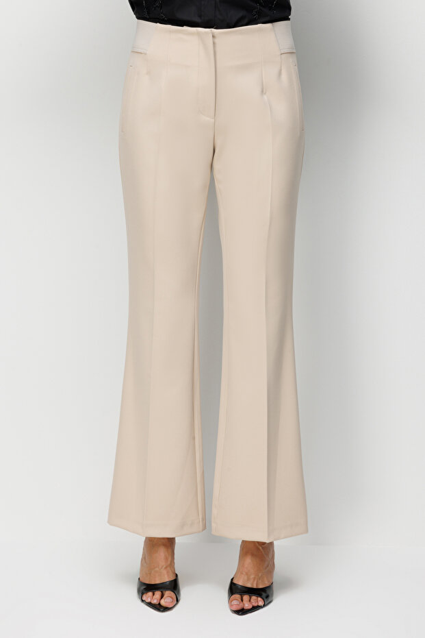 Flared Elastic Pants - 3