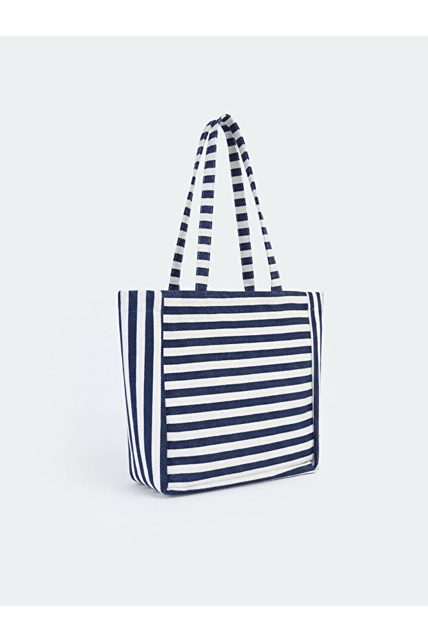 Striped women's beach bag
