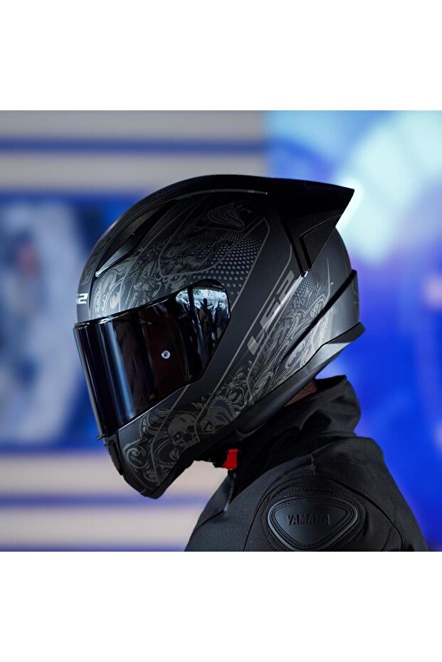 Rapid 2 Race Crypt Mat Siyah Kask ve Şeffaf Vizör - 3