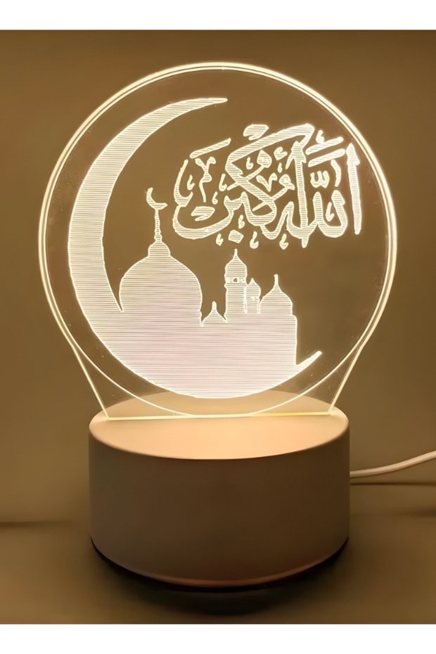 مصباح ليلي ثلاثي الأبعاد رمضان وعيد 7 تصاميم إسلامية بإضاءة دافئة USB