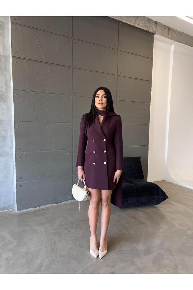 Premium Jacket Dress with Shawl