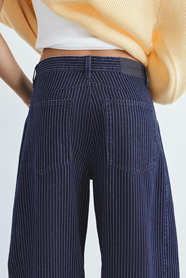 Çizgili balon jean - 5