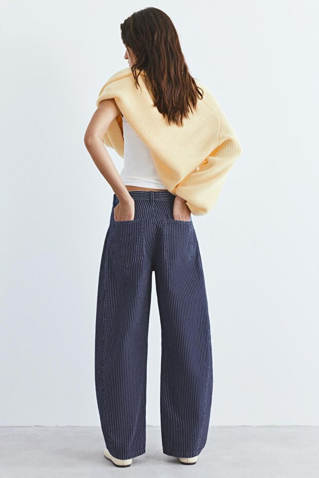 Çizgili balon jean - 3