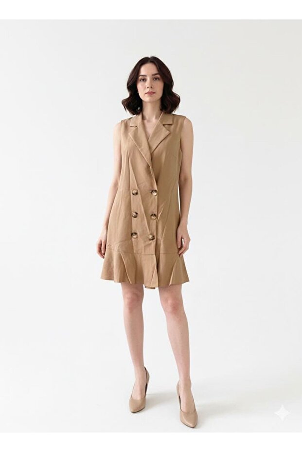 فستان قصير بأزرار - 1