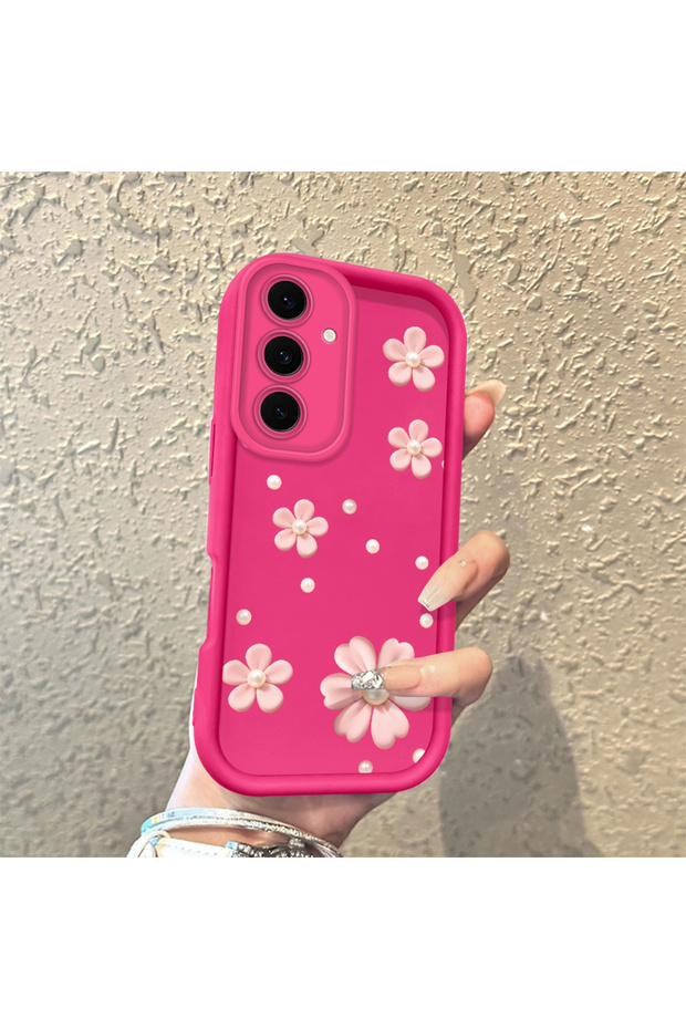 Samsung Galaxy S24 Fe Plain Floral Case, High-Quality Silicone, Shockproof, Stylish
