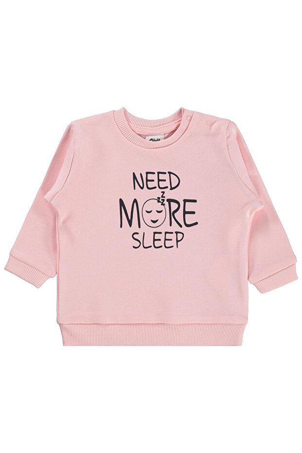Need More Sleep Printed 6-18 Months Sweatshirt - Powder 12-18 Months