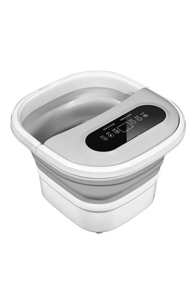 حوض استحمام قابل للطي للقدمين مع خاصية التسخين، وشاشة لمس، وبكرات تدليك، ومؤقت، وفقاعات، وتحكم في درجة الحرارة - 8