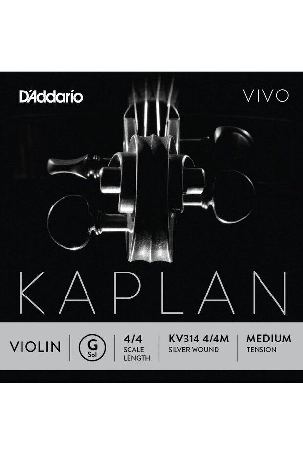 D'addario KV314 كمان سلك واحد كاتربيلر فيفو 4/4 G-(يسار) متوسط الحجم