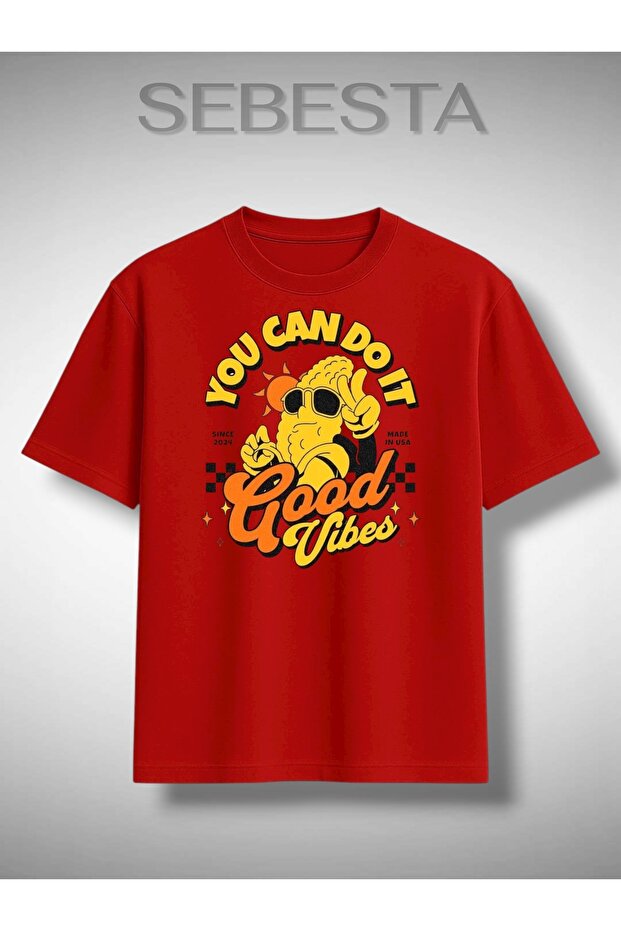 You Can Do It Printed Premium Oversized T-Shirt