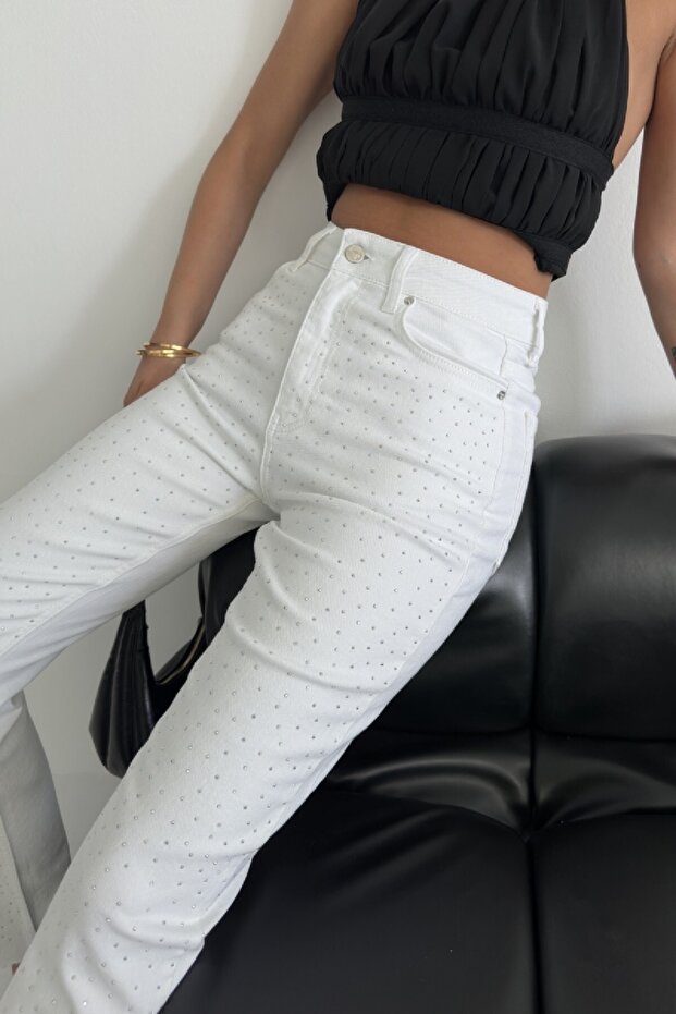 taşlı mom jean - 3