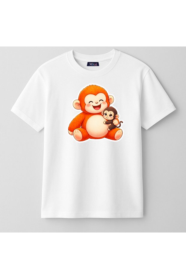 Punch and Plush Toy Monkey Monkey Printed Short Sleeve Unisex Kids T-Shirt (Ages 4-13)