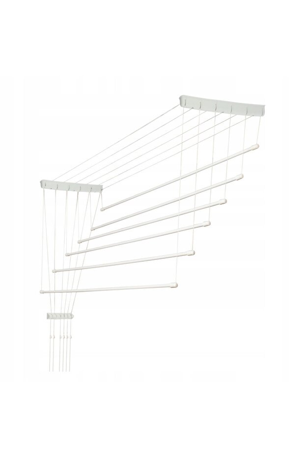 Bathroom Ceiling-Mounted Clothes Dryer 6 Bars 100cm Durable Solid - 6