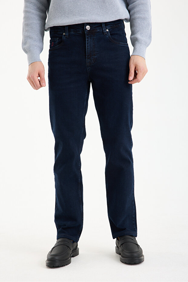 Regular Fit Dark Navy Blue Stretch Fabric Jeans