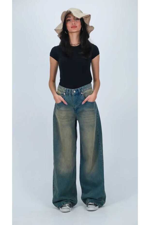 Retro Style Baggy Jean Pants