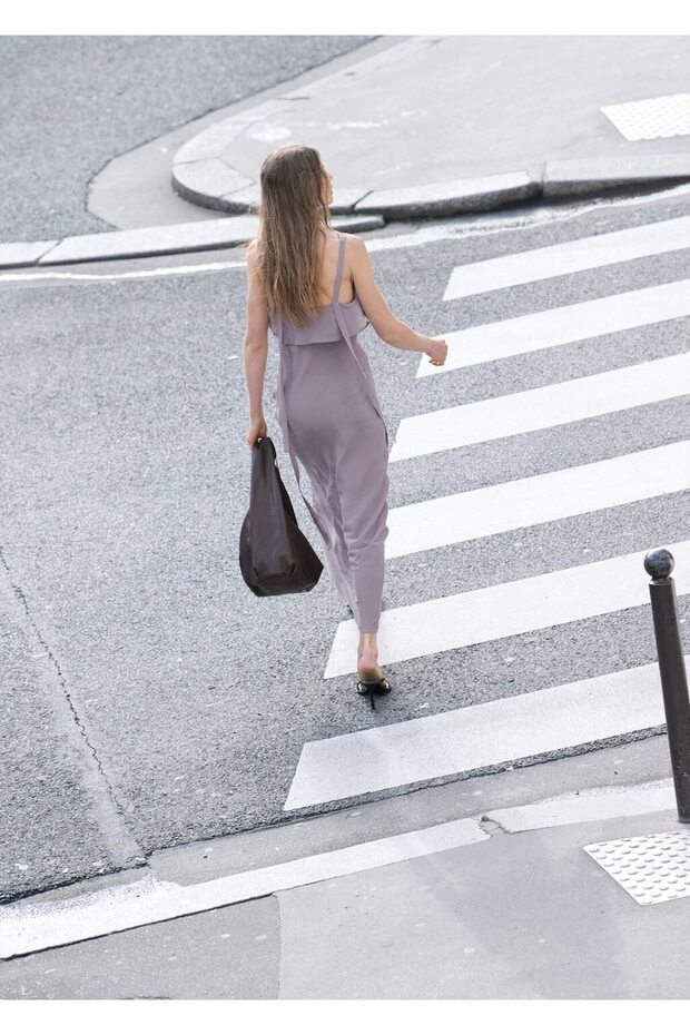 Fırfırlı uzun elbise - 4