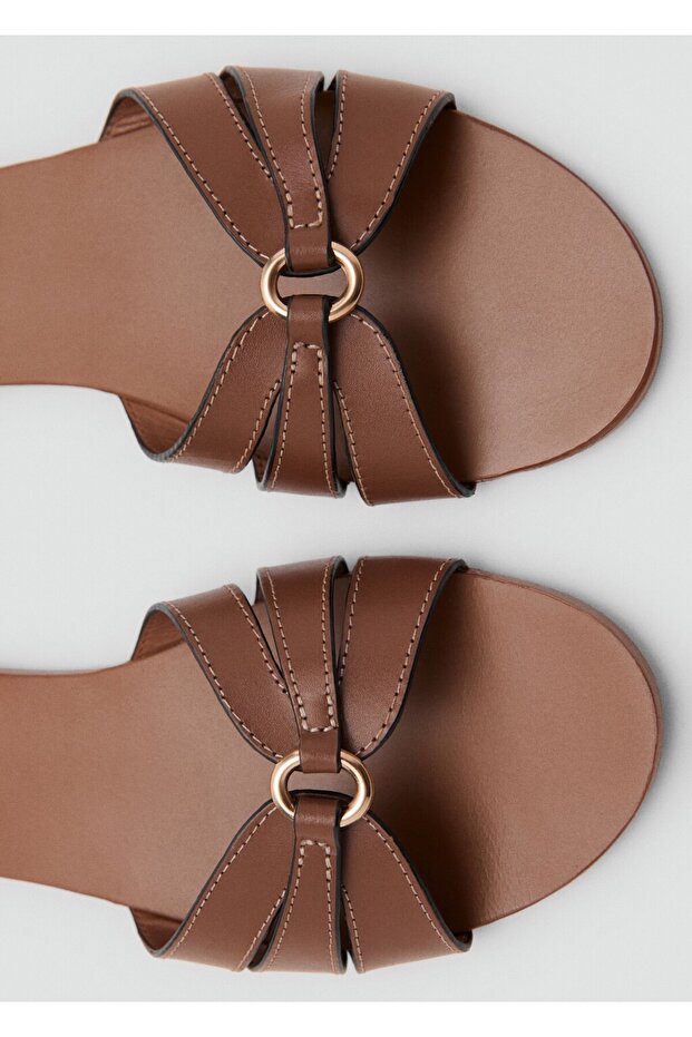 Deri bantlı sandalet - 5