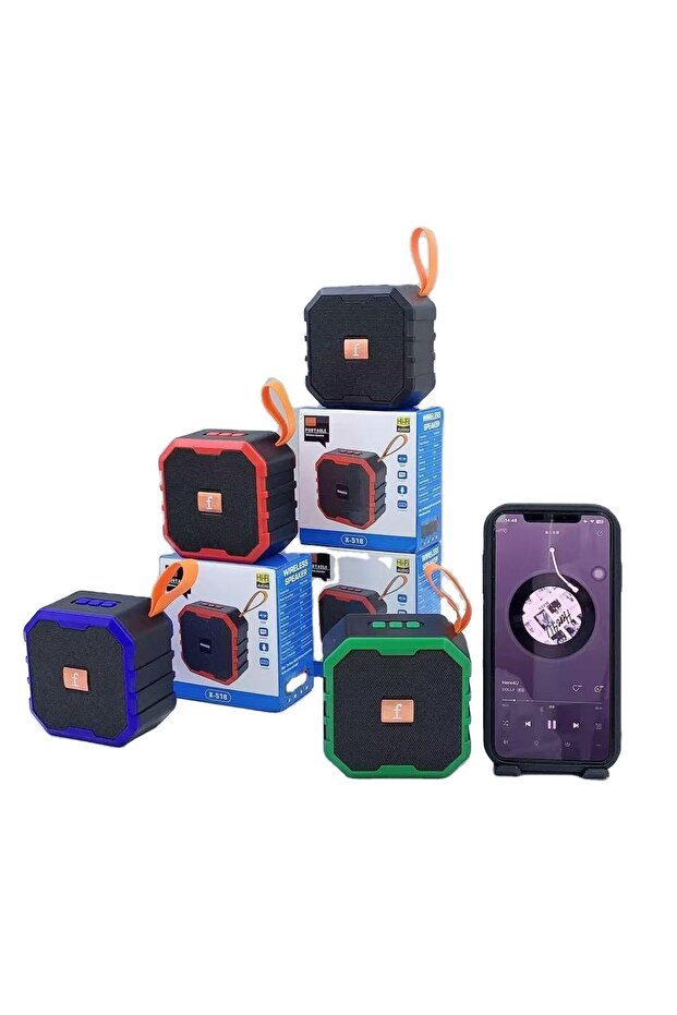 بطاقة مكبر صوت لاسلكي X-518، بلوتوث، ذاكرة فلاش USB، مضخم صوت صغير، هدية، شحن، ستيريو صغير