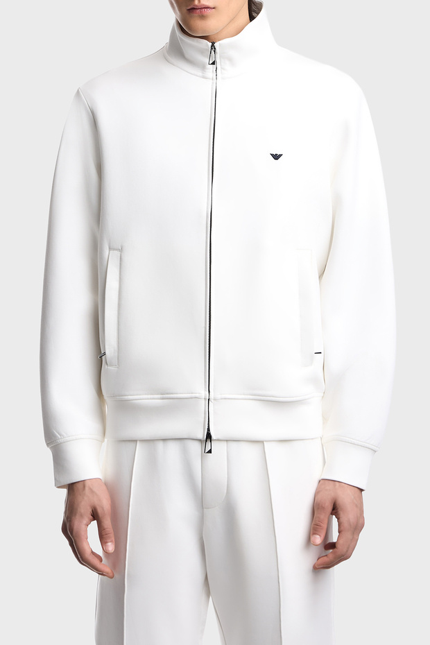 Cotton Lu Regular Fit Logo Mock Neck Zipper Sweat Men's Sweat Em004536 Af10013 U000