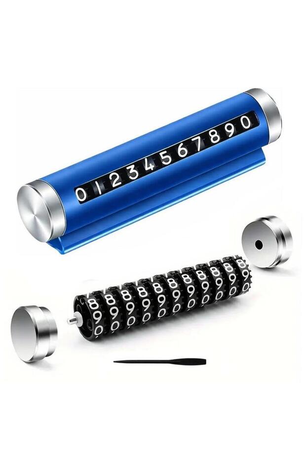 Blue Color Car Parking Telephone Number Dialer Adjustable Torpedo Top Cylinder Numberer