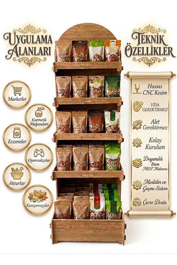 Ahşap çok amaçlı Demonte stand - 1