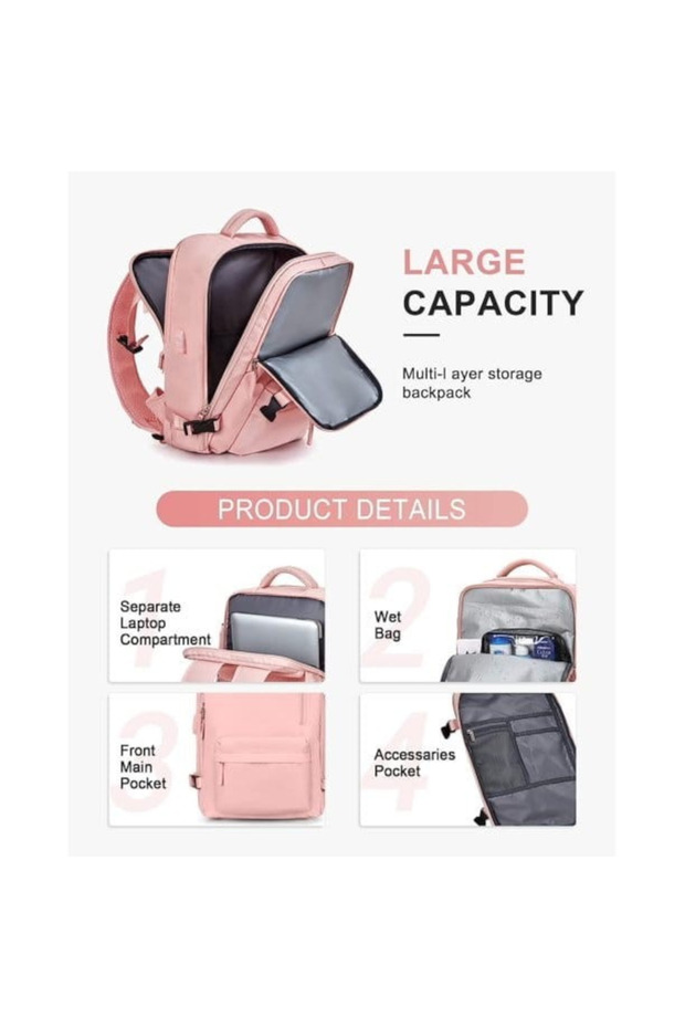 حقيبه ظهر للسفر بمساحات تخزين واسعه متعدده الاستخدام - 4