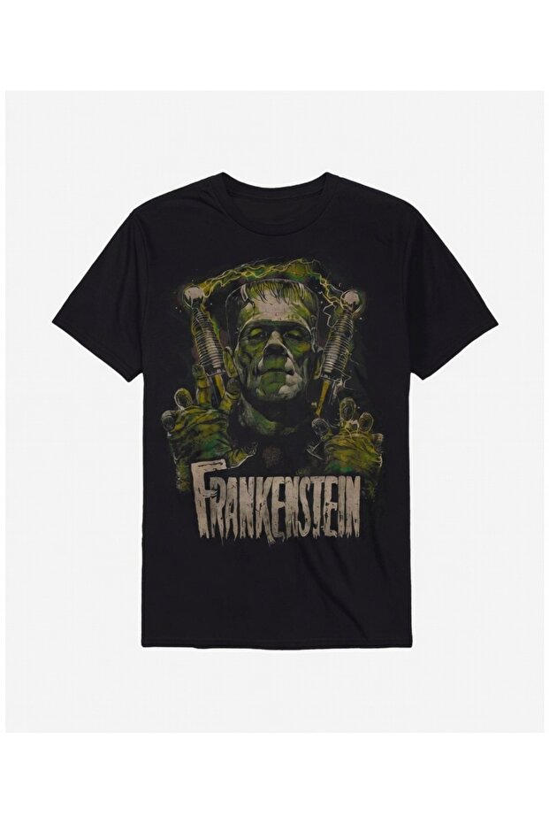 Frankenstein V3 Baskılı Siyah Tişört