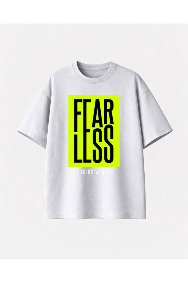 قميص أبيض بدون خوف مطبوع - 1