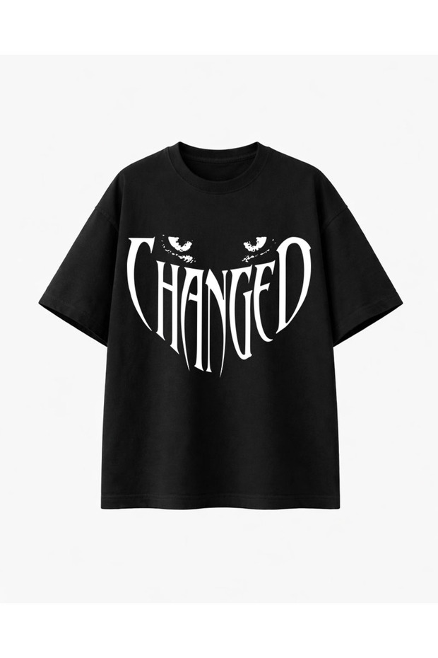 قميص أسود مطبوع مُعدّل - 1