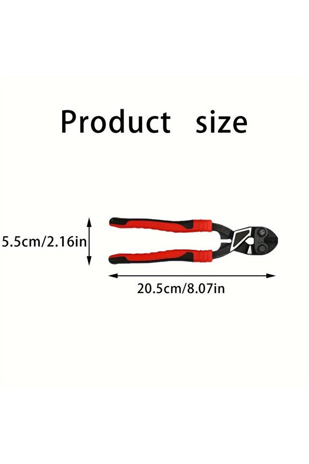 1pc black red Anti-Slip Edge Bolt Cutters with Nail Puller Industrial Grade Wire Cutter Rebar Shears