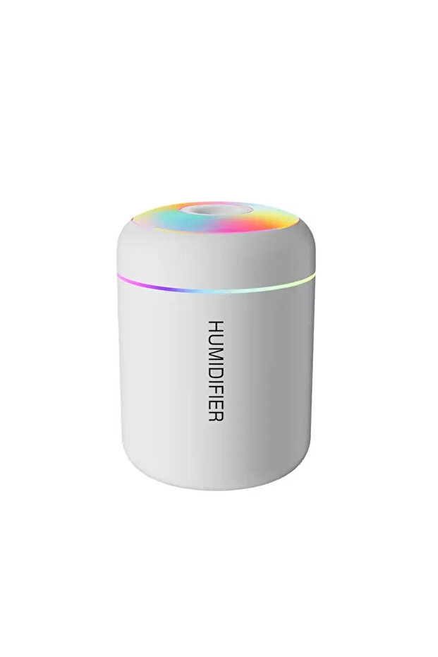 WHITE 180ML Mini Air Humidifier USB Aroma Diffuser Essential Oil Purifier Mist Maker Colorful Lights