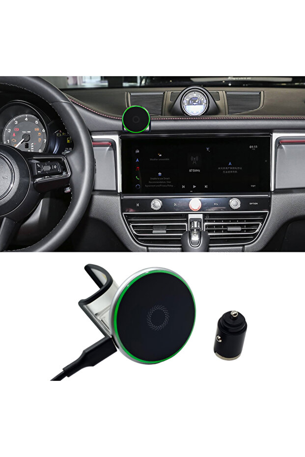 MACAN For Porsche Macan 2014 2015 2016 2018 2020-2024 Car Accessories Phone Magnetic 15W Wireless C