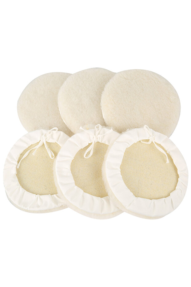 6pcs 6Pcs 7 Inch Polishing Pads Wool Felt Polishing Pad Wheel for Tile Glass Stainless Steel Car Pol