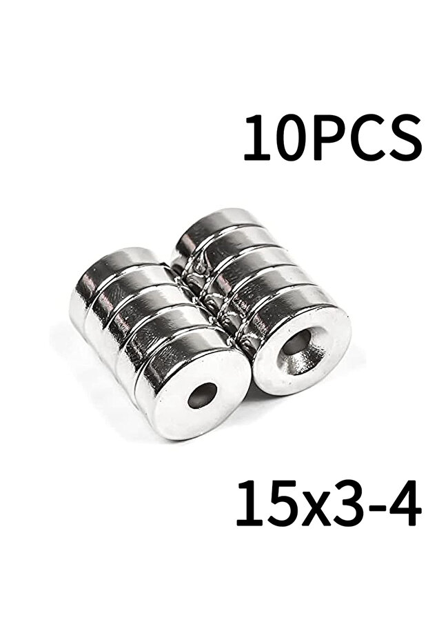 10Pcs 15X3-4mm 12x3 15x3 15x5 Hole 4mm Small Countersunk Round NdFeB Neodymium Magnet Powerful Rare