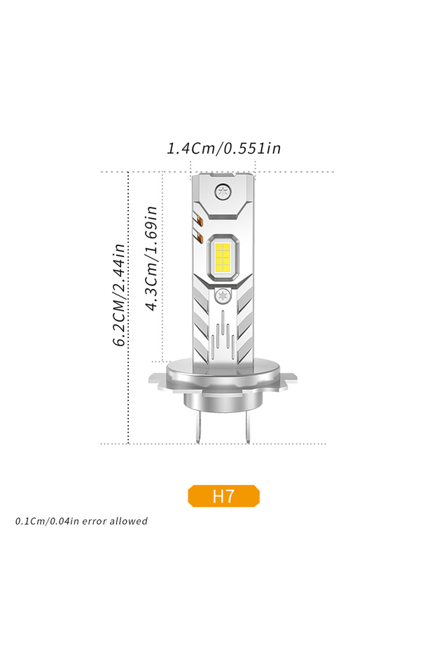 2PCS H7 Powerful Fanless H4 9003 HB2 H7 H1 H11 H8 H9 9005 HB3 9006 HB4 LED Headlight Bulbs High Low