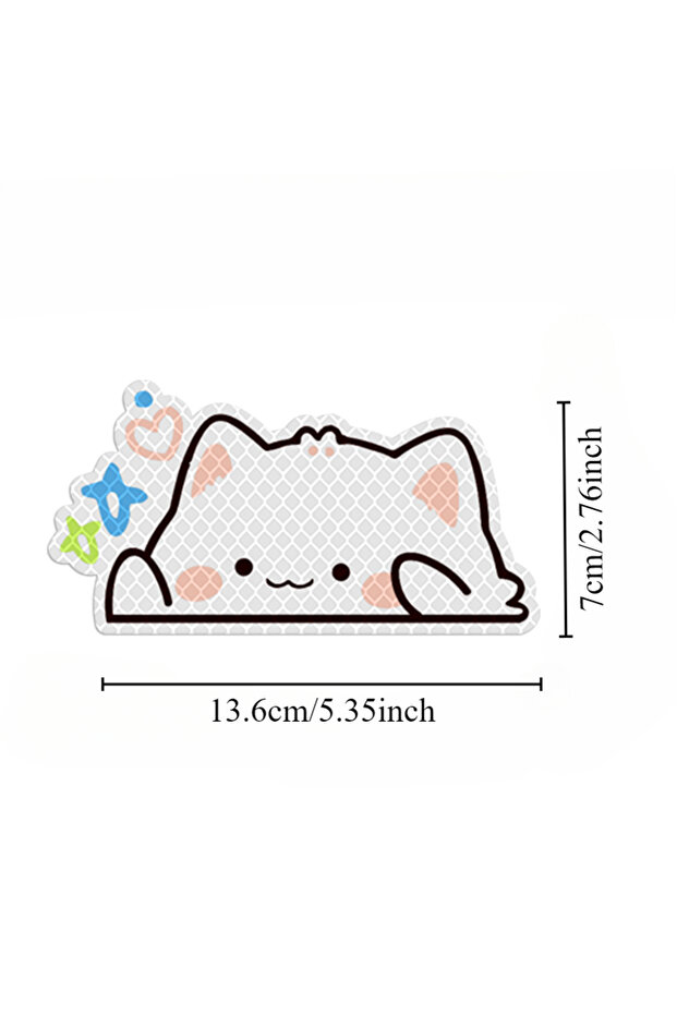 13.6x7CM(S) JGT-RHC-1PC 1PC Reflective Raise Hand Kitten Night Safety Warning Car Stickers Waterproo