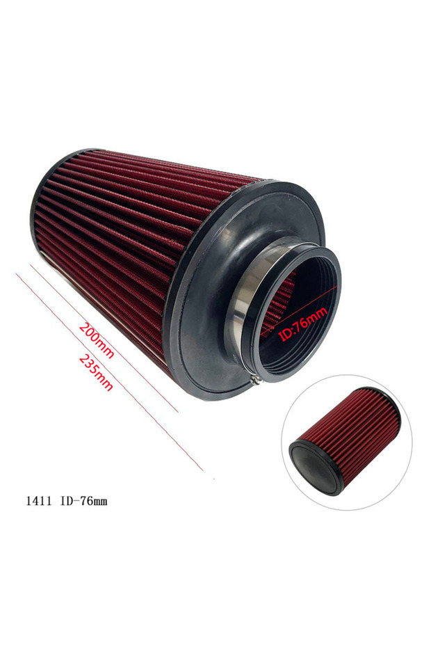 1411 ID-76mm 63mm 70mm 76mm 89mm Air Filter High Flow Cold Air Intake Universal Filters Vehicles Air