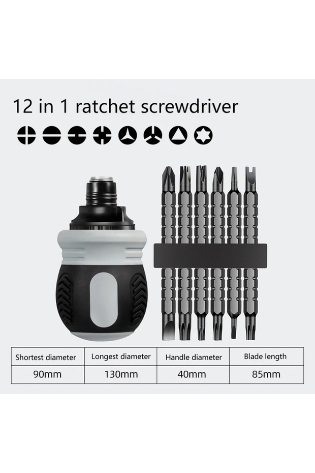 13PCS Ratchet Screwdriver Set Short Shaped Radish Head High Hardness Labor-saving Multi-functional D