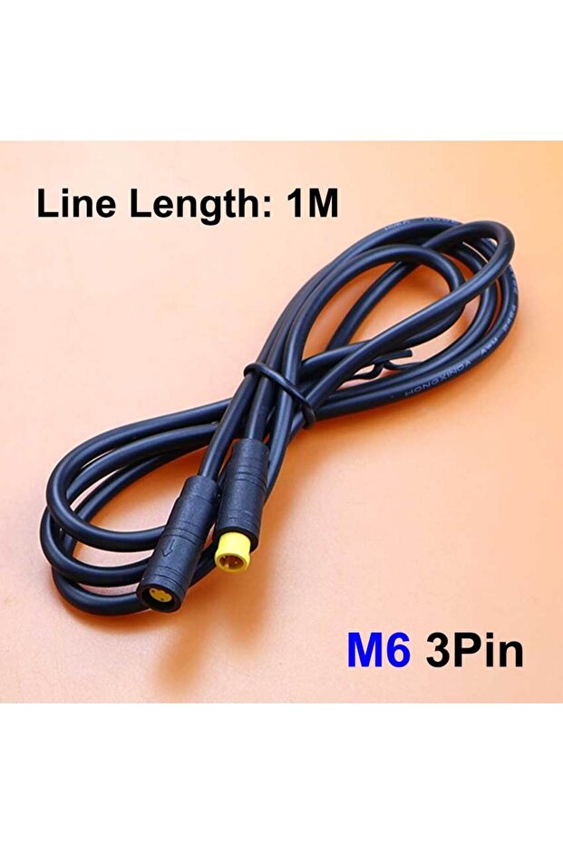 1 meter M6 3Pin 1pcs M6 M8 2 3 4 5 6 Pin Electric Bicycle Butt Plug For Ebike Display Cable Male to