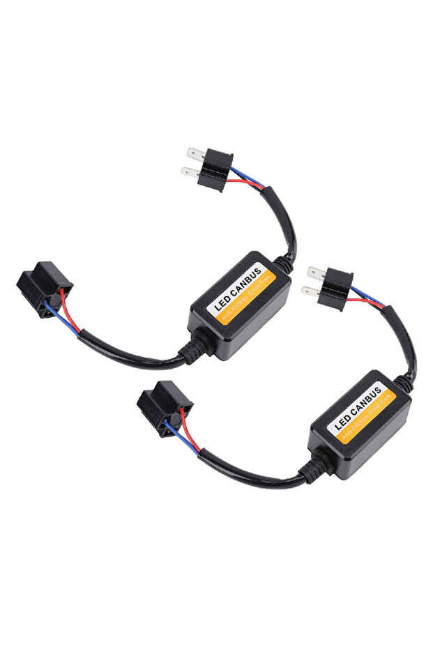 قطعتان من وحدة فك تشفير CANbus LED H4، تعمل بجهد تيار مستمر من 9 إلى 16 فولت، سهلة التركيب والتشغيل، مقاومة لمصابيح LED الأمامية، مزودة بمقاومة فك التشفير. - 2
