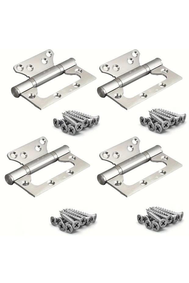 4pcs heavy-duty silent thickened stainless steel door hinges - high load-bearing capacity supports 3