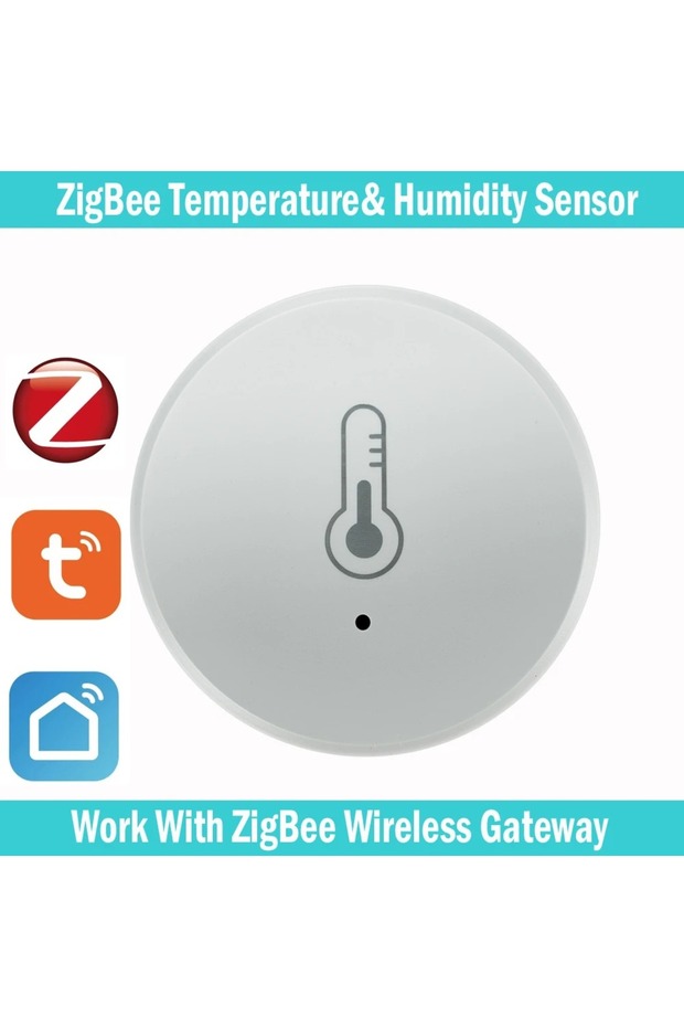 1 قطعة Tuya Zigbee مستشعر درجة الحرارة والرطوبة بالتحكم الصوتي ومقياس الرطوبة المنزلي الذكي في الوقت الفعلي