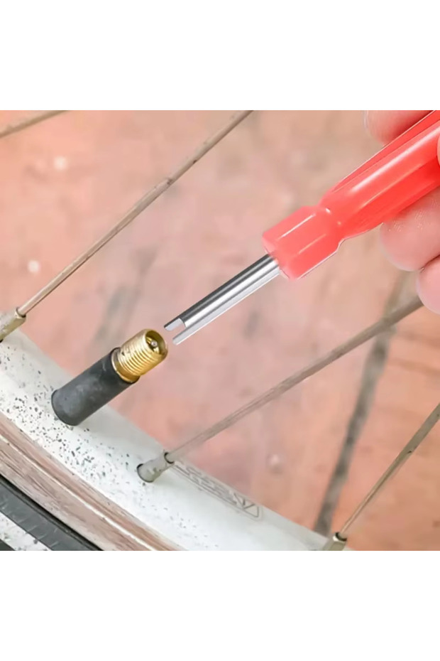 1pc Red 1PC Slotted Handle Tire Valve Stem Core Remover Screwdriver Car Bicycle Styling Accessory Ca
