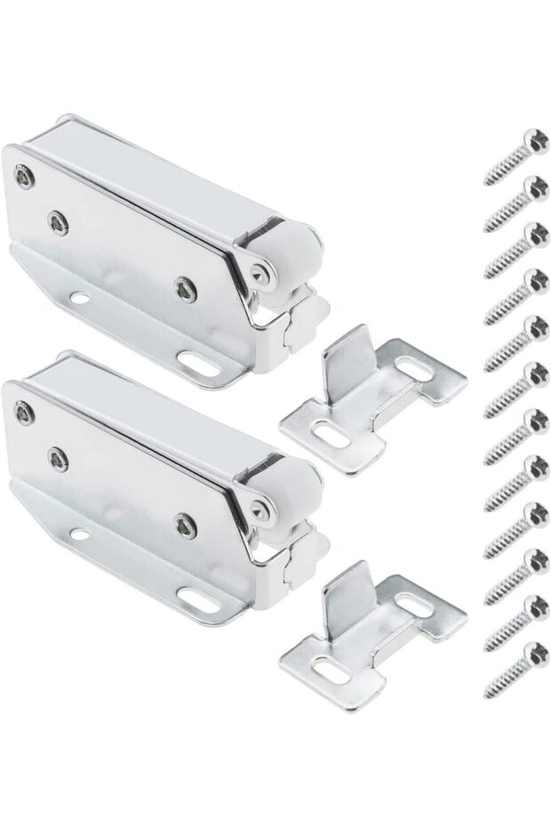 4pcs Loft Touch Catch Latch Cupboard Door Hatch Attic Push To Open AutoLatch Cold-rolled Steel Door