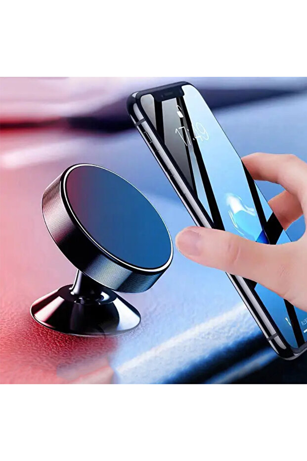 black Universal super magnetic metal car mobile phone stand 360 degree rotating air outlet mobile ph