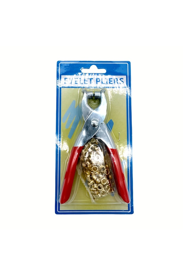 1 in 1 red Chrome Plated Leather Crimping Pliers Set with 40Mm Crimping Holes - Hand Tool for Leathe