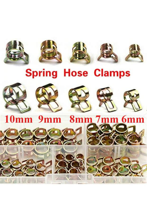 75PC 75Pcs Fuel Oil Water Tube Clamp Set 6mm/7mm/8mm/9mm/10mm Vacuum Silicon Hose Spring Hose Pipe C