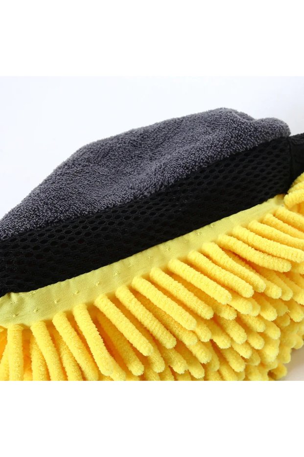 Yellow Car Wash Glove Coral Mitt Soft Anti-scratch for Car Wash Multifunction Thick Cleaning Glove C