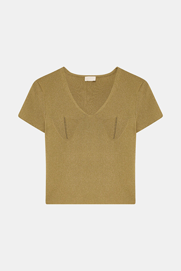 HAKİ V YAKA TRİKO - 1