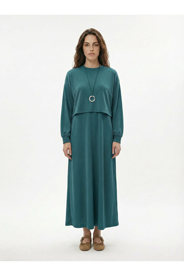 Rochie verde din două piese - 1