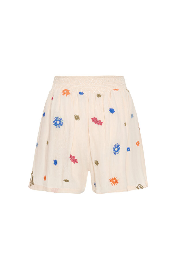 NAKIŞLI BELİ LASTİKLİ ŞORT - 4